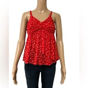Red Floral Women's Top